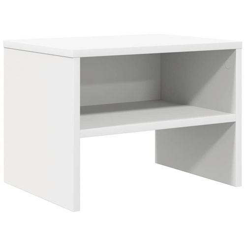 Cabinet De Chevet Avec Design Anti-tip et Rangement Ouvert Blanc 40x30x30 Cm Bois Composé