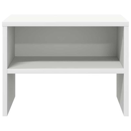Cabinet De Chevet Avec Design Anti-tip et Rangement Ouvert Blanc 40x30x30 Cm Bois Composé