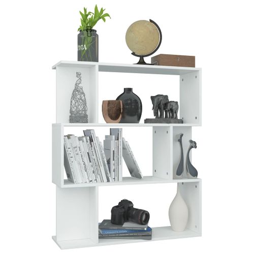 Bibliothèque/cloison Blanc 80x24x96 Cm Bois Contreplaqué
