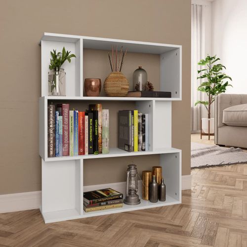 Bibliothèque/cloison Blanc 80x24x96 Cm Bois Contreplaqué