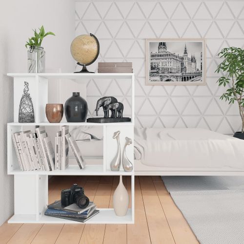 Bibliothèque/cloison Blanc 80x24x96 Cm Bois Contreplaqué