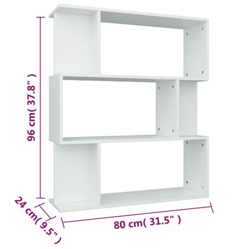 Bibliothèque/cloison Blanc 80x24x96 Cm Bois Contreplaqué