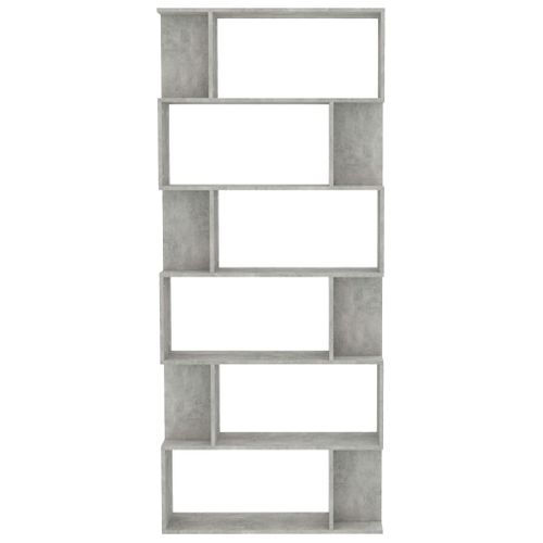 Bibliothèque/séparateur De Pièce Gris Béton Bois Contreplaqué