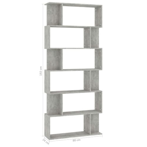 Bibliothèque/séparateur De Pièce Gris Béton Bois Contreplaqué