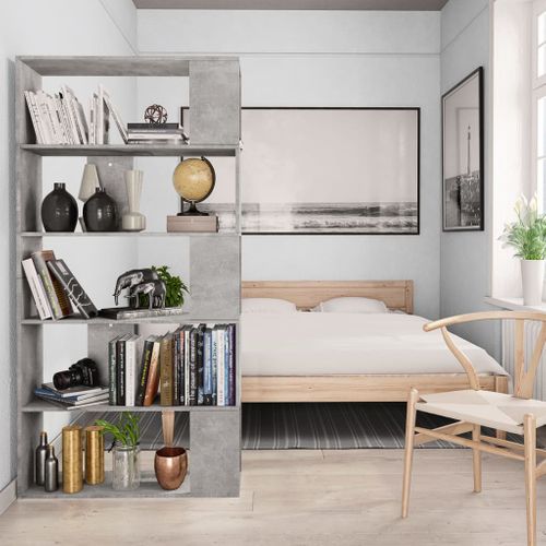 Bibliothèque/séparateur De Pièce Gris Béton 80x24x159 Cm