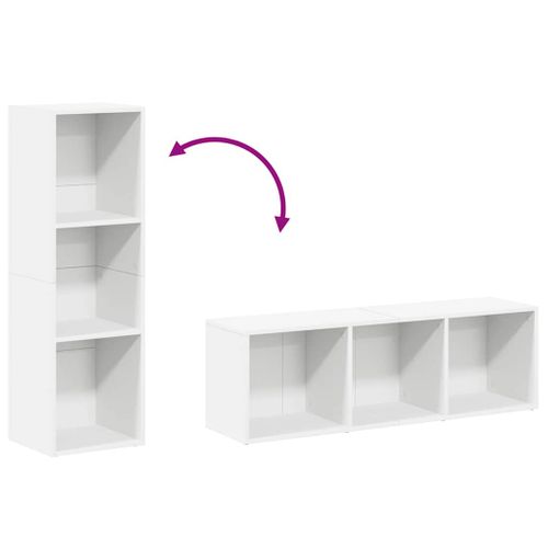 Bibliothèque/meuble TV Blanc 36x30x114 Cm Bois Contreplaqué