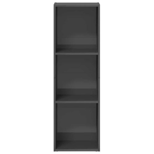 Bibliothèque/meuble TV Gris Brillant Bois D’ingénierie