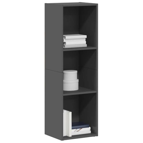 Bibliothèque/meuble TV Gris Brillant Bois D’ingénierie