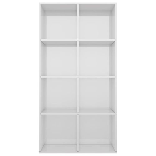 Bibliothèque/buffet Blanc Brillant 66x30x130 Cm Bois Ingénierie