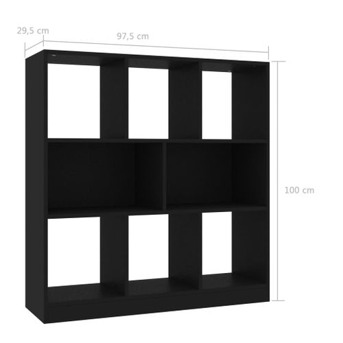 Cabinet à Livres Avec Étagères Polyvalentes Noir 97,5x29,5x100 Cm Bois Composé
