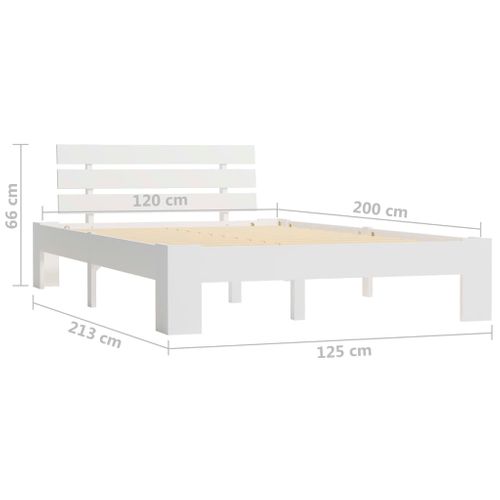 Cadre De Lit Sans Matelas Blanc Bois De Pin Massif 120x200 Cm