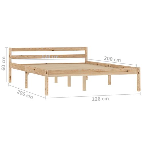 Cadre De Lit Sans Matelas Bois De Pin Massif 120x200 Cm