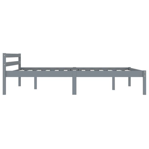 Cadre De Lit Sans Matelas Gris Bois De Pin Massif 120x200 Cm