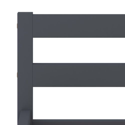 Cadre De Lit Sans Matelas Gris Bois De Pin Massif 120x200 Cm