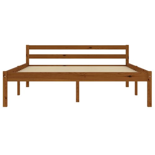 Cadre De Lit Sans Matelas Marron Miel Pin Massif 120x200 Cm