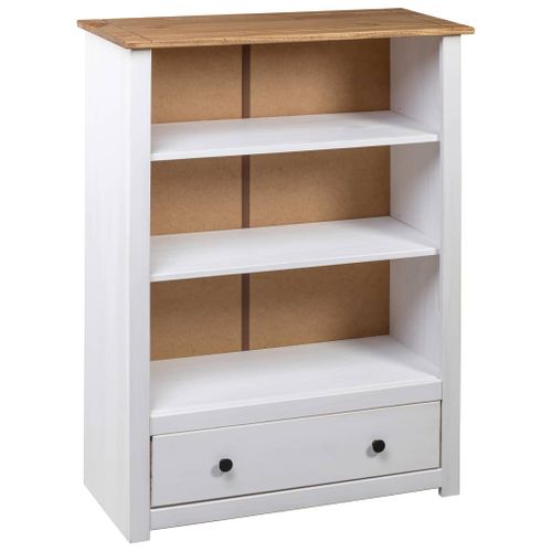 Bibliothèque Blanc 80x35x110 Cm Pin Massif Assortiment Panama