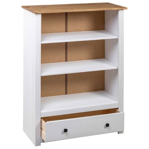 Bibliothèque Blanc 80x35x110 Cm Pin Massif Assortiment Panama