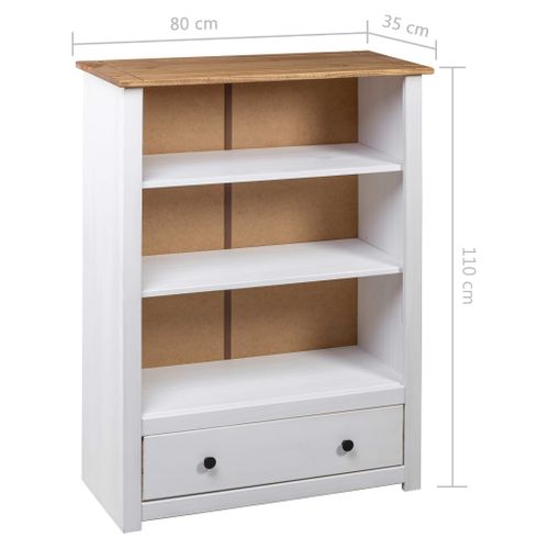 Bibliothèque Blanc 80x35x110 Cm Pin Massif Assortiment Panama