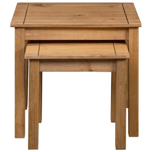 Tables Gigognes 2 Pièces Bois De Pin Massif Assortiment Panama