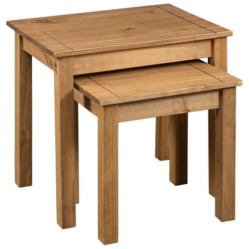 Tables Gigognes 2 Pièces Bois De Pin Massif Assortiment Panama