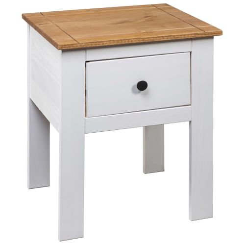 Table De Chevet Blanc 46x40x57 Cm Pin Gamme Panama