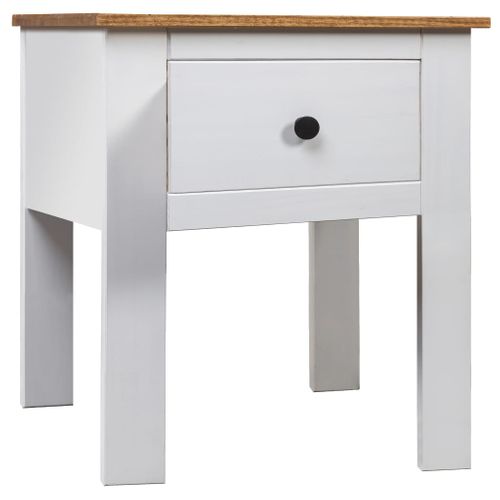 Table De Chevet Blanc 46x40x57 Cm Pin Gamme Panama