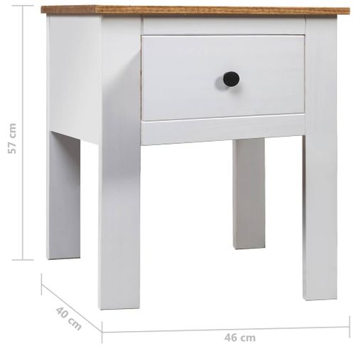 Table De Chevet Blanc 46x40x57 Cm Pin Gamme Panama