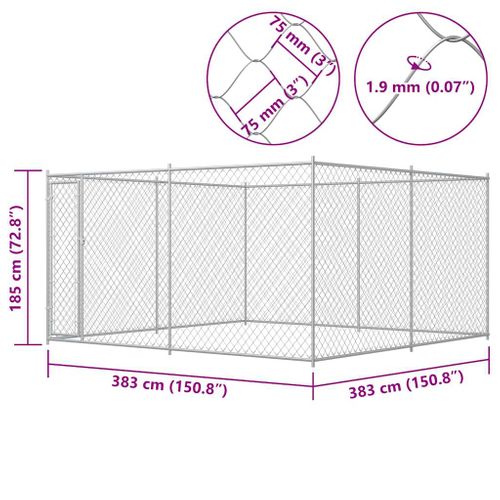 Chenil Extérieur Pour Chiens 383x383x185 Cm