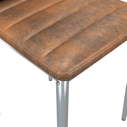 Chaises De Salle À Manger 2 PCs Marron Similicuir Daim