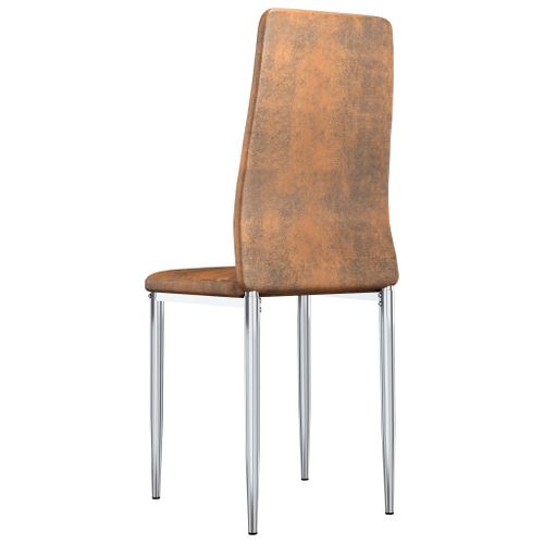 Chaises De Salle À Manger 2 PCs Marron Similicuir Daim