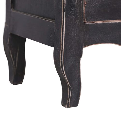 Meuble TV 120 X 30 X 40 Cm Noir Bois De Récupération Massif