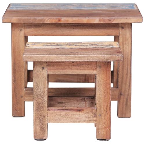 Tables Gigognes 2 Pièces Bois D'acajou Massif