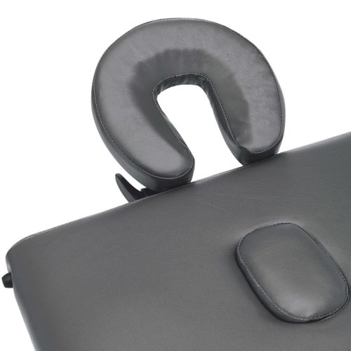 Table De Massage Avec 3 Zones Cadre En Bois Anthracite 186x68cm