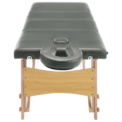 Table De Massage Avec 4 Zones Cadre En Bois Anthracite 186x68cm