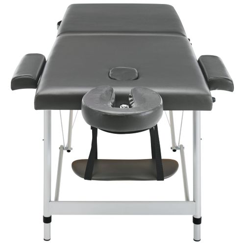 Table De Massage 2 Zones Cadre En Aluminium Anthracite 186x68cm