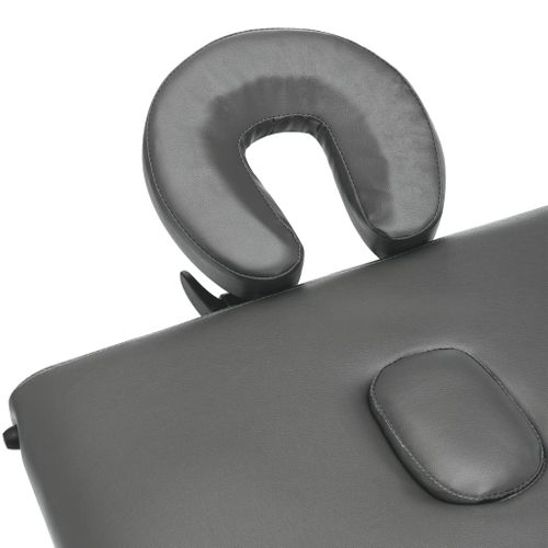 Table De Massage 2 Zones Cadre En Aluminium Anthracite 186x68cm