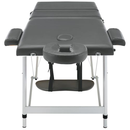 Table De Massage 3 Zones Cadre En Aluminium Anthracite 186x68cm