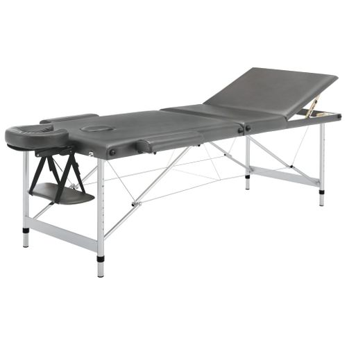 Table De Massage 3 Zones Cadre En Aluminium Anthracite 186x68cm