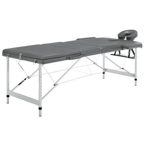 Table De Massage 3 Zones Cadre En Aluminium Anthracite 186x68cm