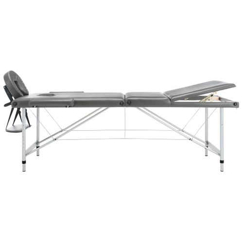 Table De Massage 3 Zones Cadre En Aluminium Anthracite 186x68cm