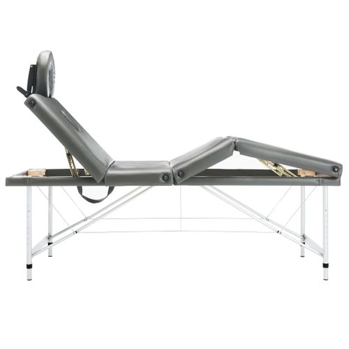 Table De Massage 4 Zones Cadre En Aluminium Anthracite 186x68cm