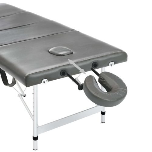Table De Massage 4 Zones Cadre En Aluminium Anthracite 186x68cm
