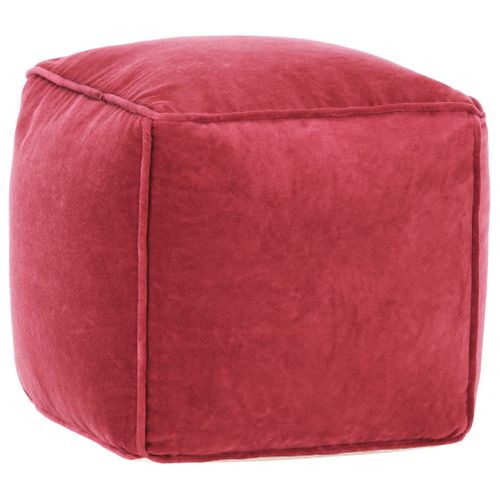 Pouf Velours de coton 40x40x40 cm rose