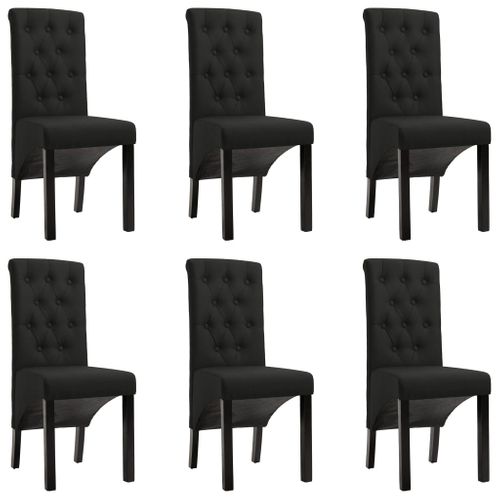 Chaises à Manger Lot De 6 Noir Tissu