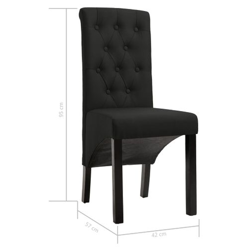 Chaises à Manger Lot De 6 Noir Tissu