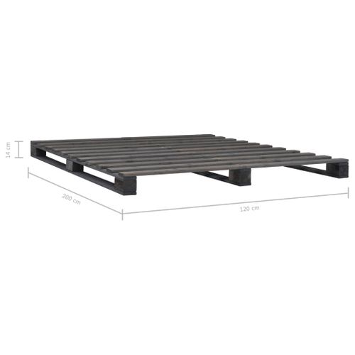 Cadre De Lit De Palette Sans Matelas Gris 120x200cm Bois Massif