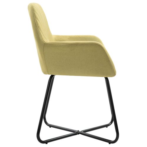 Chaises À Manger Lot De 6 Vert Tissu