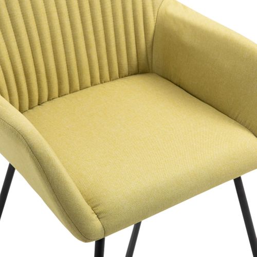 Chaises À Manger Lot De 6 Vert Tissu
