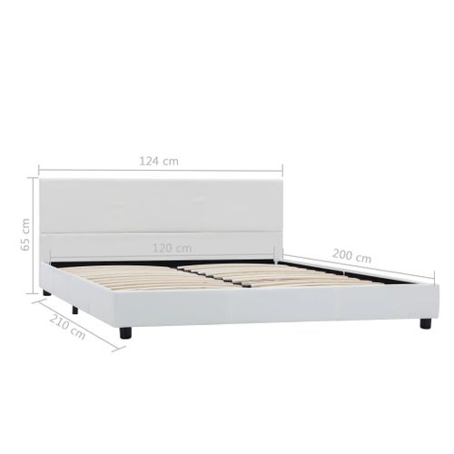 Cadre De Lit Sans Matelas Blanc Simili 120x200 Cm