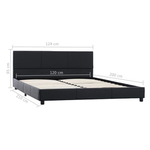 Cadre De Lit Sans Matelas Noir Simili 120x200 Cm